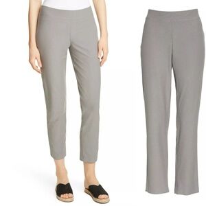 Eileen Fisher Slim Ankle Pants Crepe Grey Size XL NWT